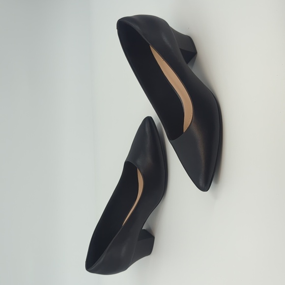 CLARKS Wide Width *NEW* Teresa Step Block-Heel Pumps Black Leather Sz 9.5 - Picture 6 of 9